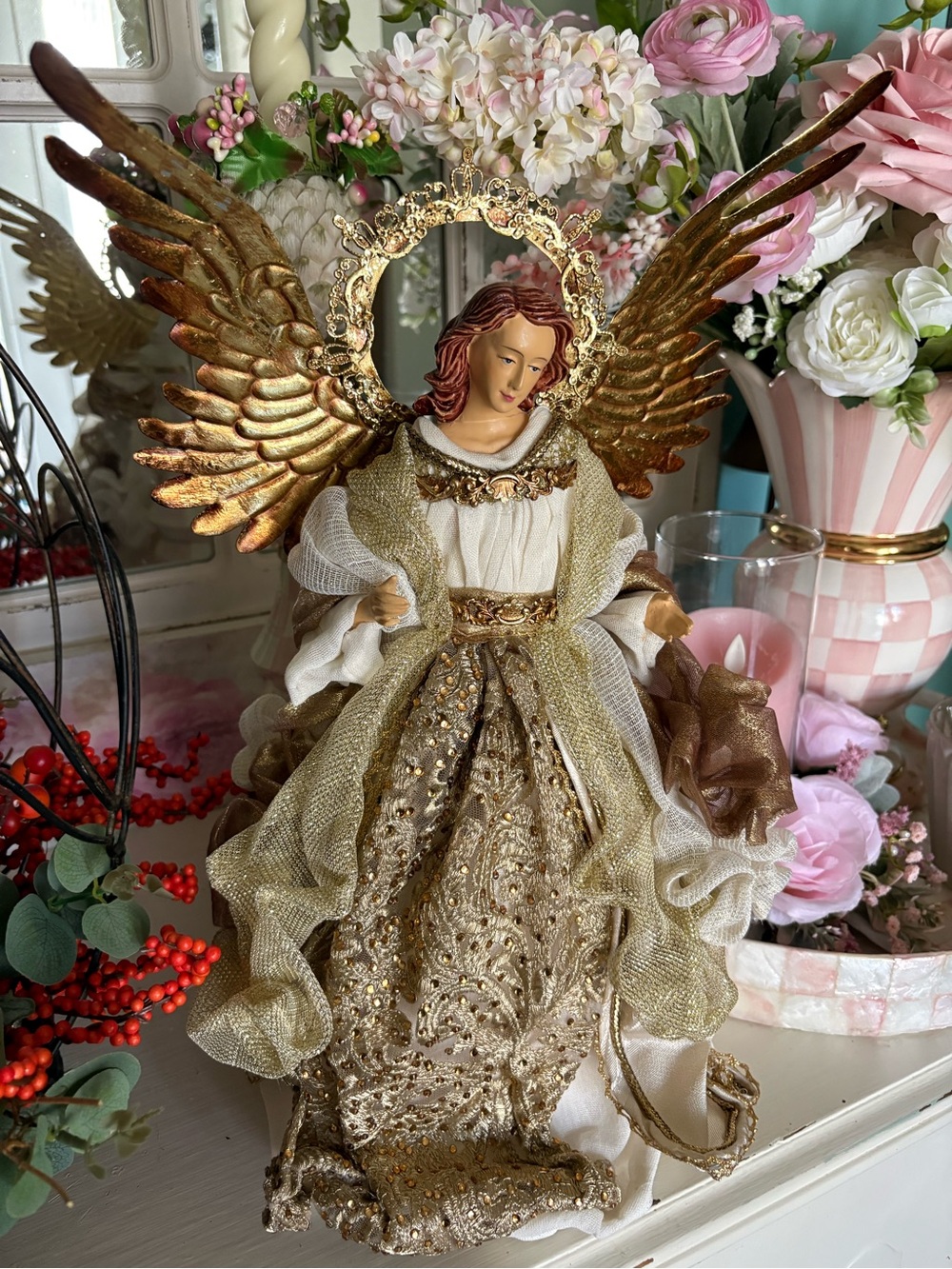 Gold Angel Holiday Figurine - Elegant Home Holiday Decor